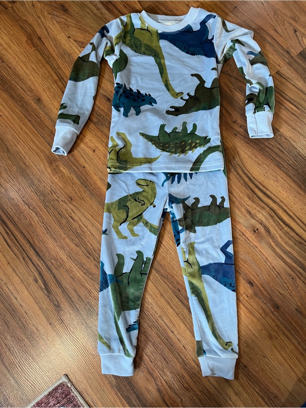 3/$10 velvety soft Blue Dinosaur Print Kids Pajama Set
